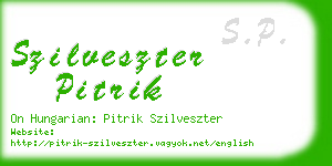 szilveszter pitrik business card